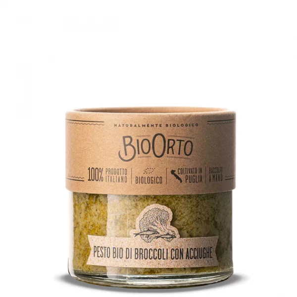 Organic broccoli pesto with anchovies