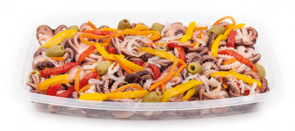 Small Octopuses with Vegetables in Sunflower oil